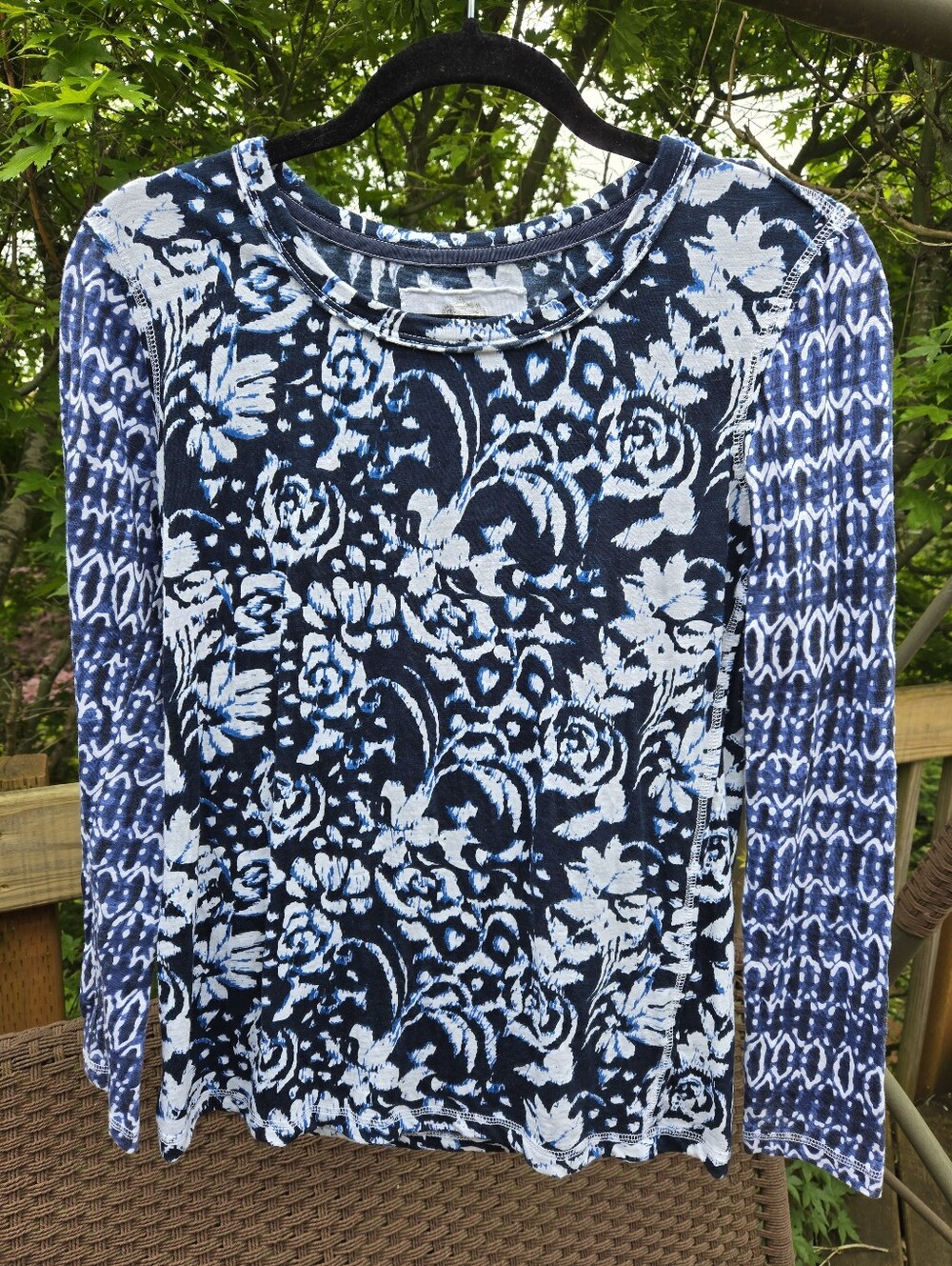Cino Mixed Media Long Sleeve Top - XS